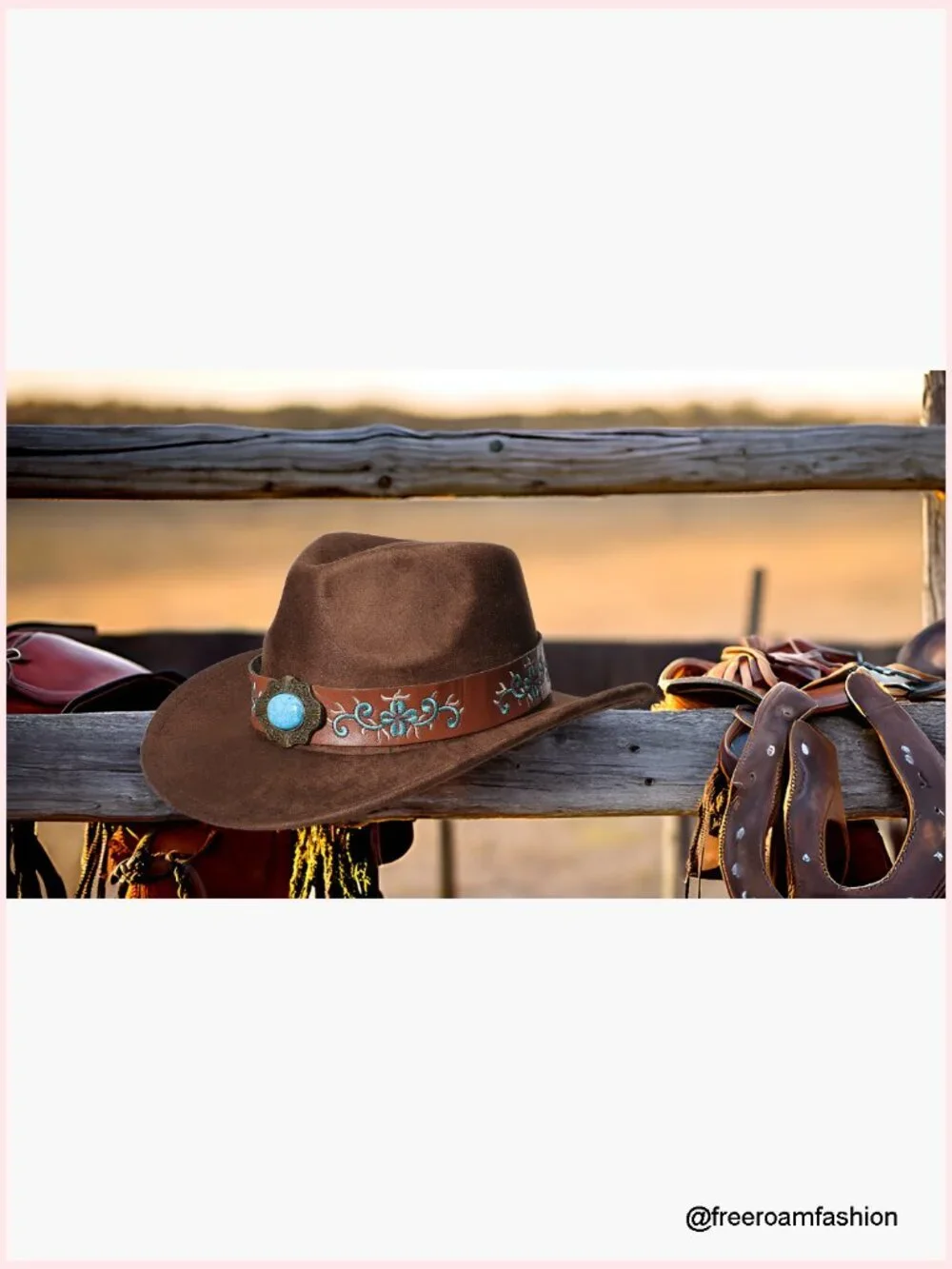 Classic Felt Cowgirl Hat with Adjustable Strap, Unisex